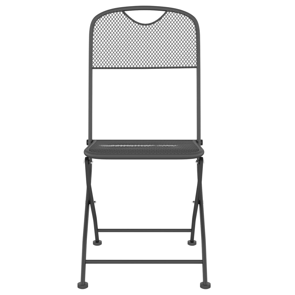 Garden Dining Set | Anthracite | Metal mesh | 7 piece set | Foldable