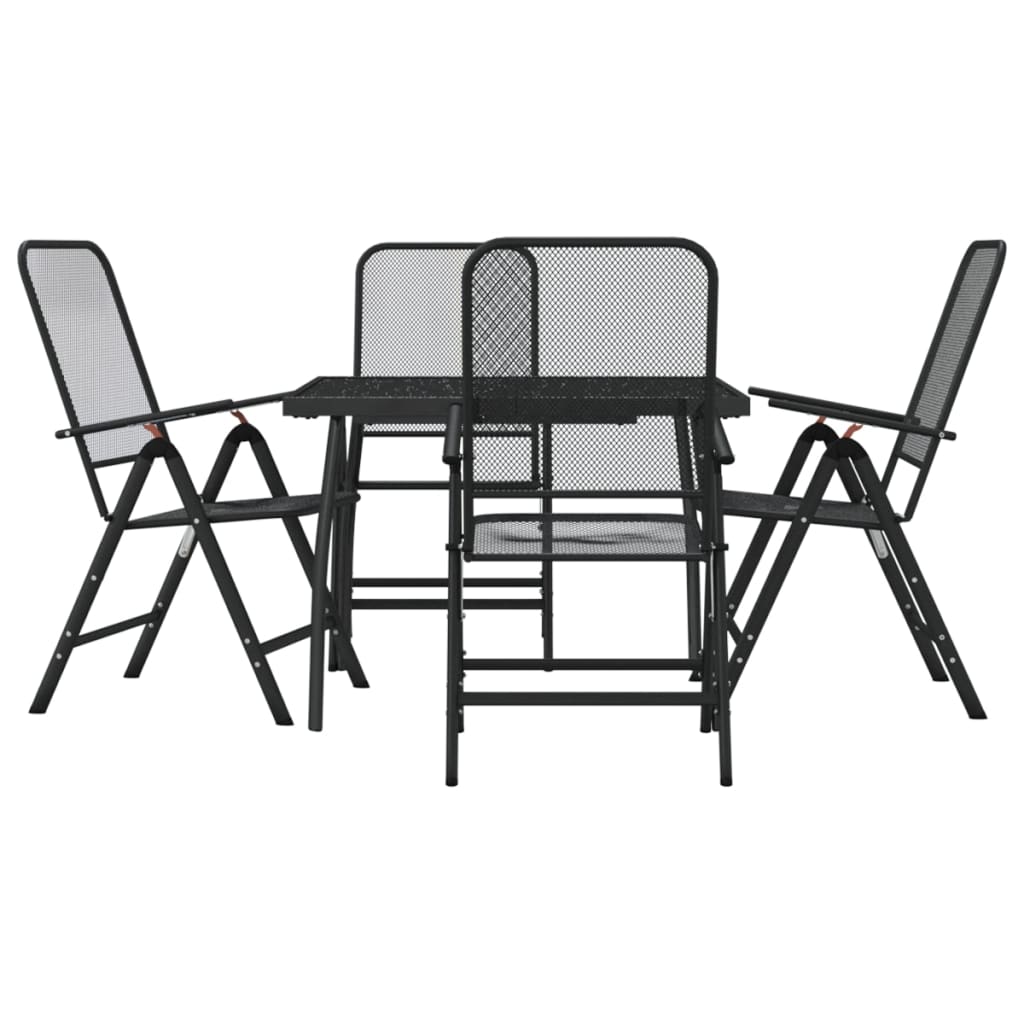 vidaXL 5 Piece Garden Dining Set Anthracite Metal Mesh