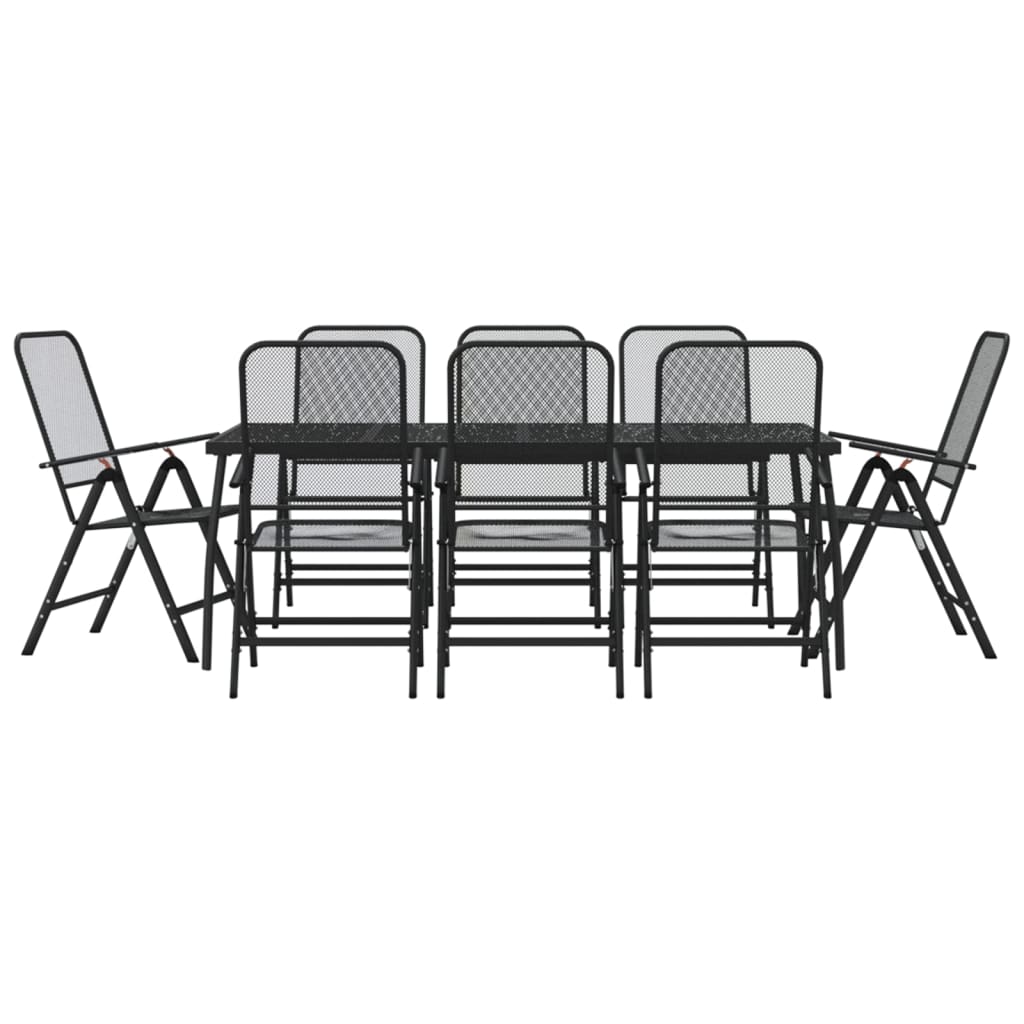 Garden Dining Set | Anthracite | Metal mesh with e-coating finish | Large