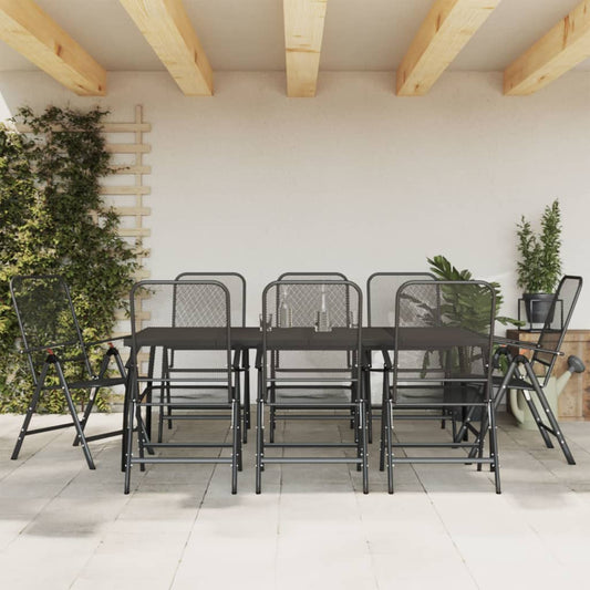 Garden Dining Set | Anthracite | Metal mesh with e-coating finish | Large