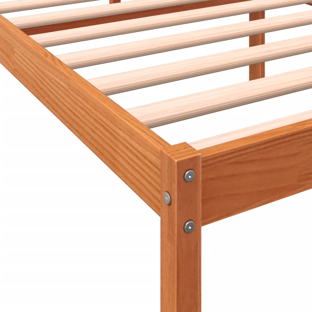 Senior Bed without Mattress Wax Brown 75x190 cm Small Single Solid Wood Pine