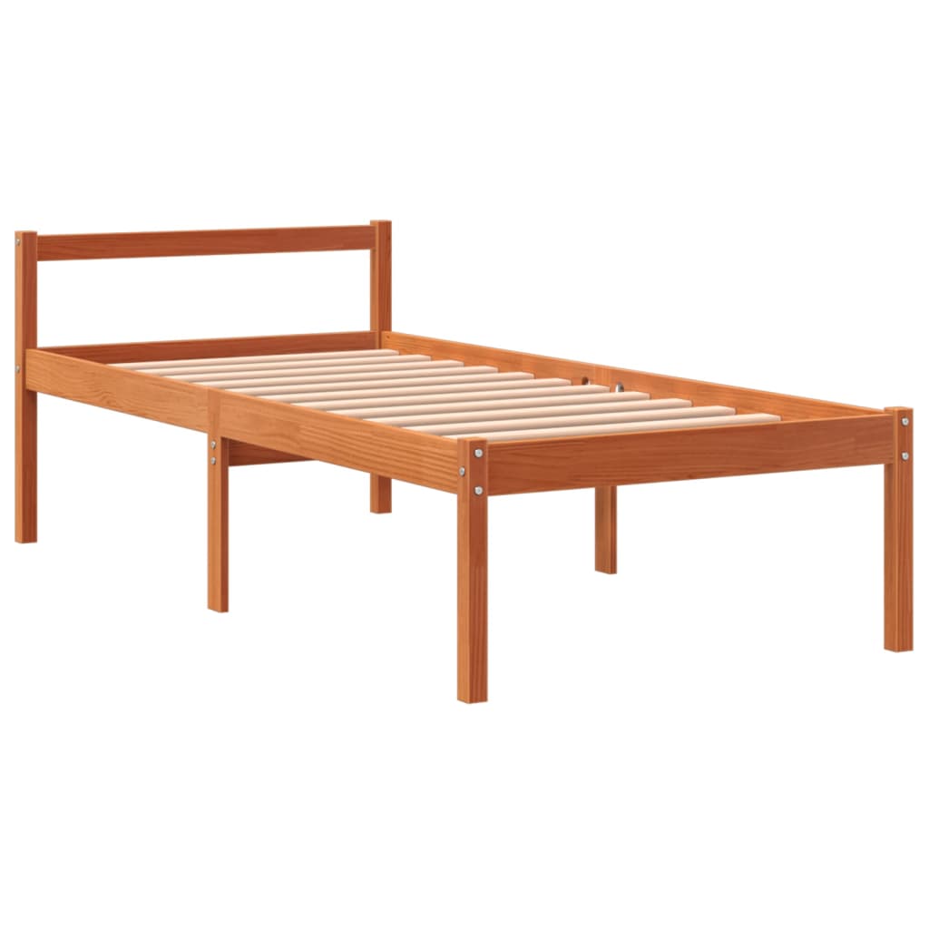 Senior Bed without Mattress Wax Brown 90x200 cm Solid Wood Pine