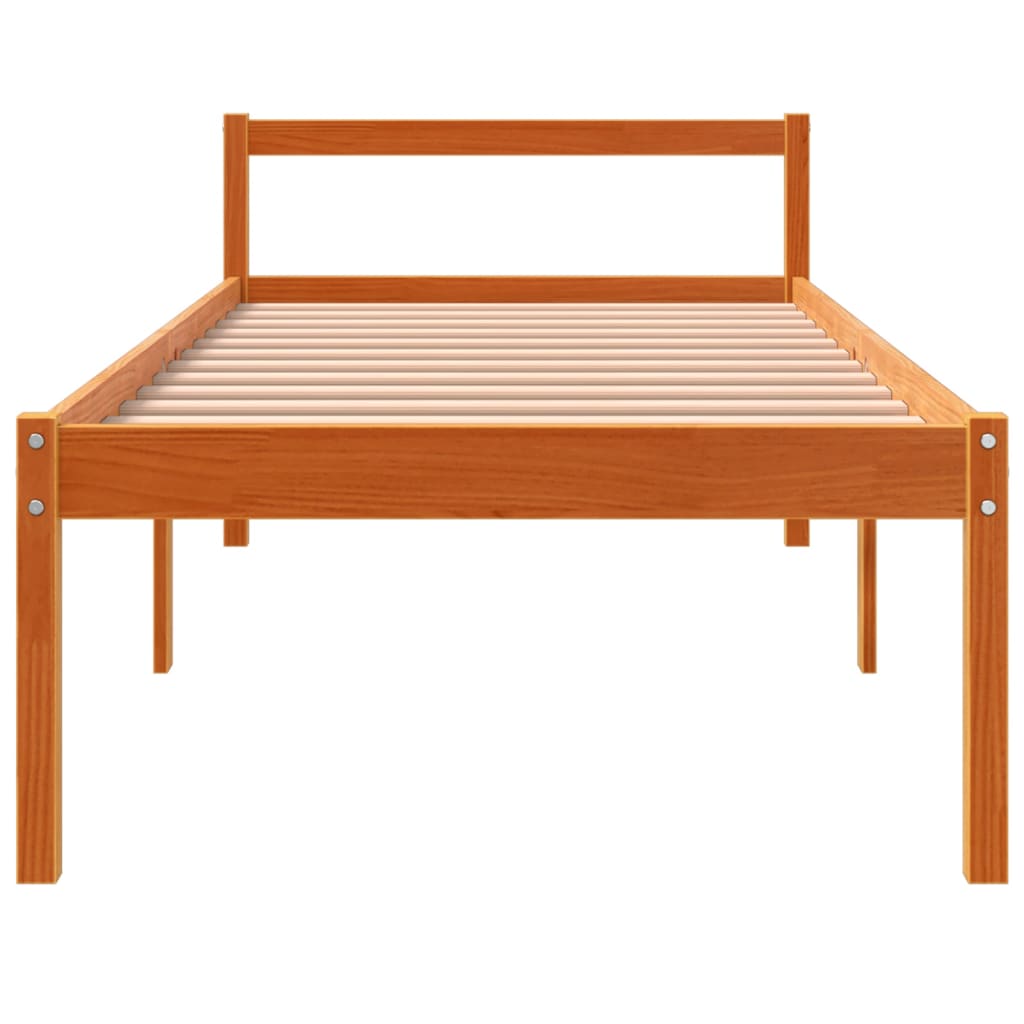Senior Bed without Mattress Wax Brown 90x200 cm Solid Wood Pine
