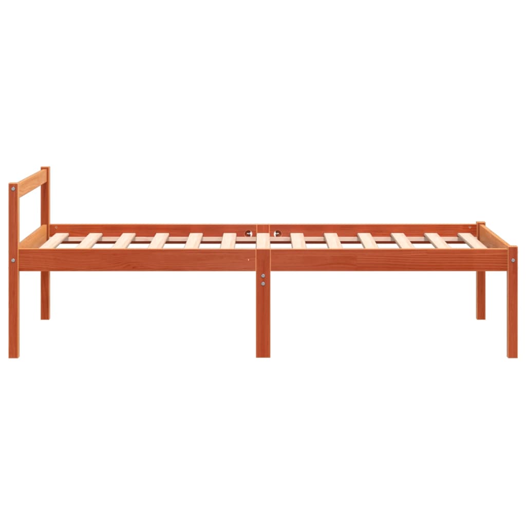 Senior Bed without Mattress Wax Brown 90x200 cm Solid Wood Pine