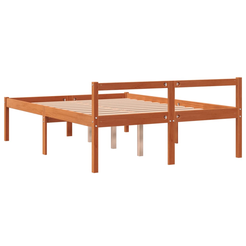 Senior Bed | Wax Brown | Solid Pinewood, Plywood (Slats) | 120x200 cm