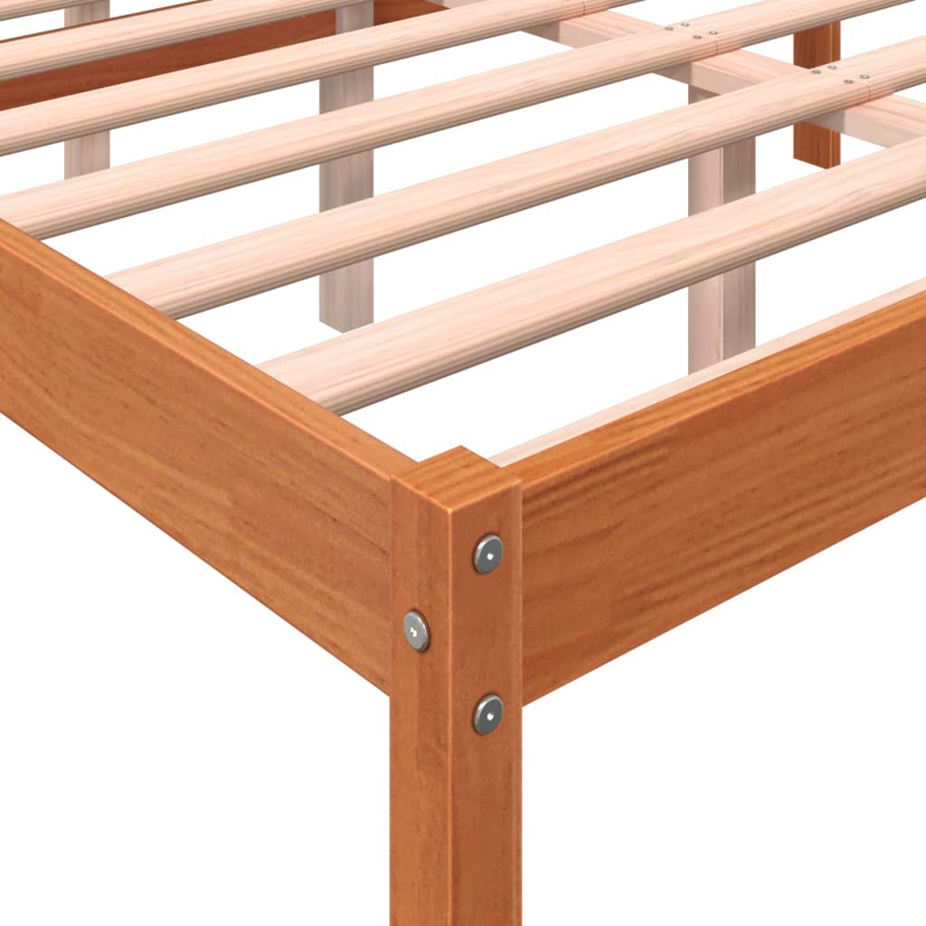 Senior Bed | Wax Brown | Solid Pinewood, Plywood (Slats) | 120x200 cm