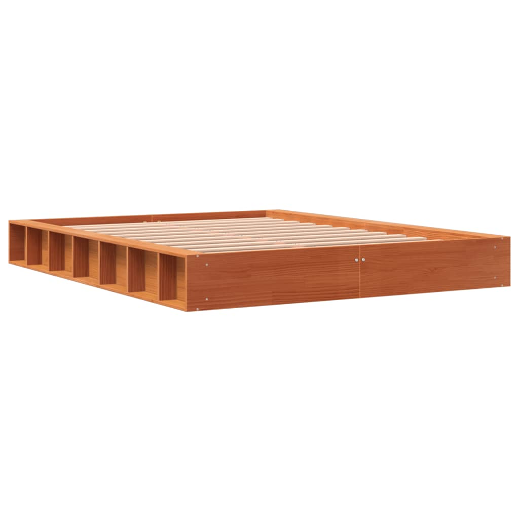 Bed Frame without Mattress Wax Brown 120x200 cm Solid Wood Pine