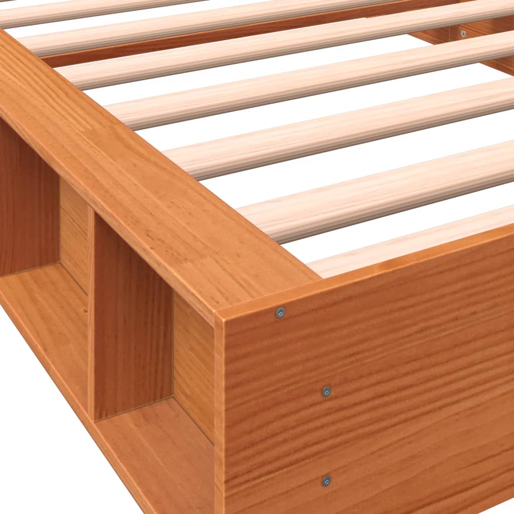 Bed Frame without Mattress Wax Brown 90x190 cm Single Solid Wood Pine