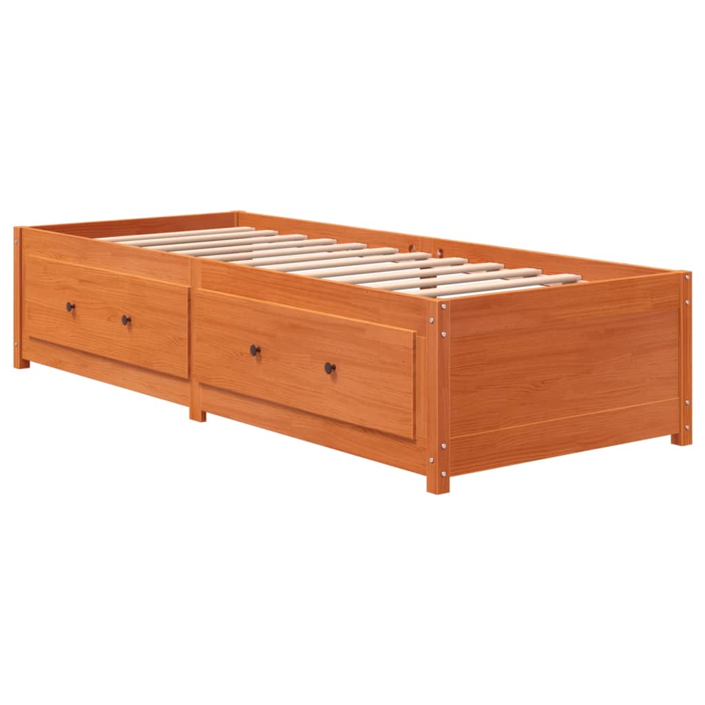 Day Bed without Mattress Wax Brown 90x190 cm Single Solid Wood Pine