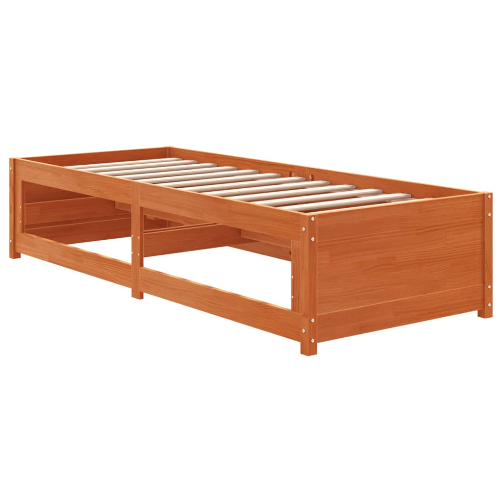 Day Bed without Mattress Wax Brown 90x190 cm Single Solid Wood Pine