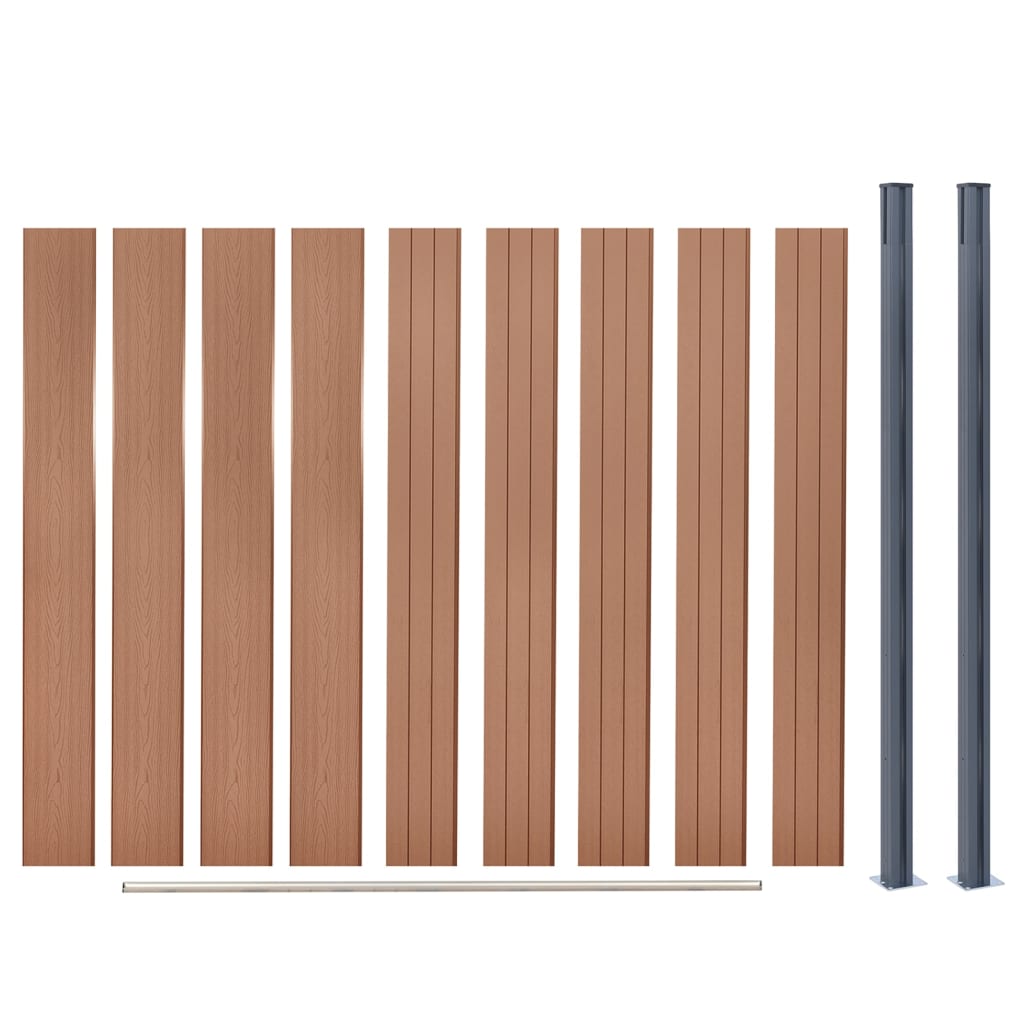 vidaXL Fence Panel Set Brown 180x186 cm WPC