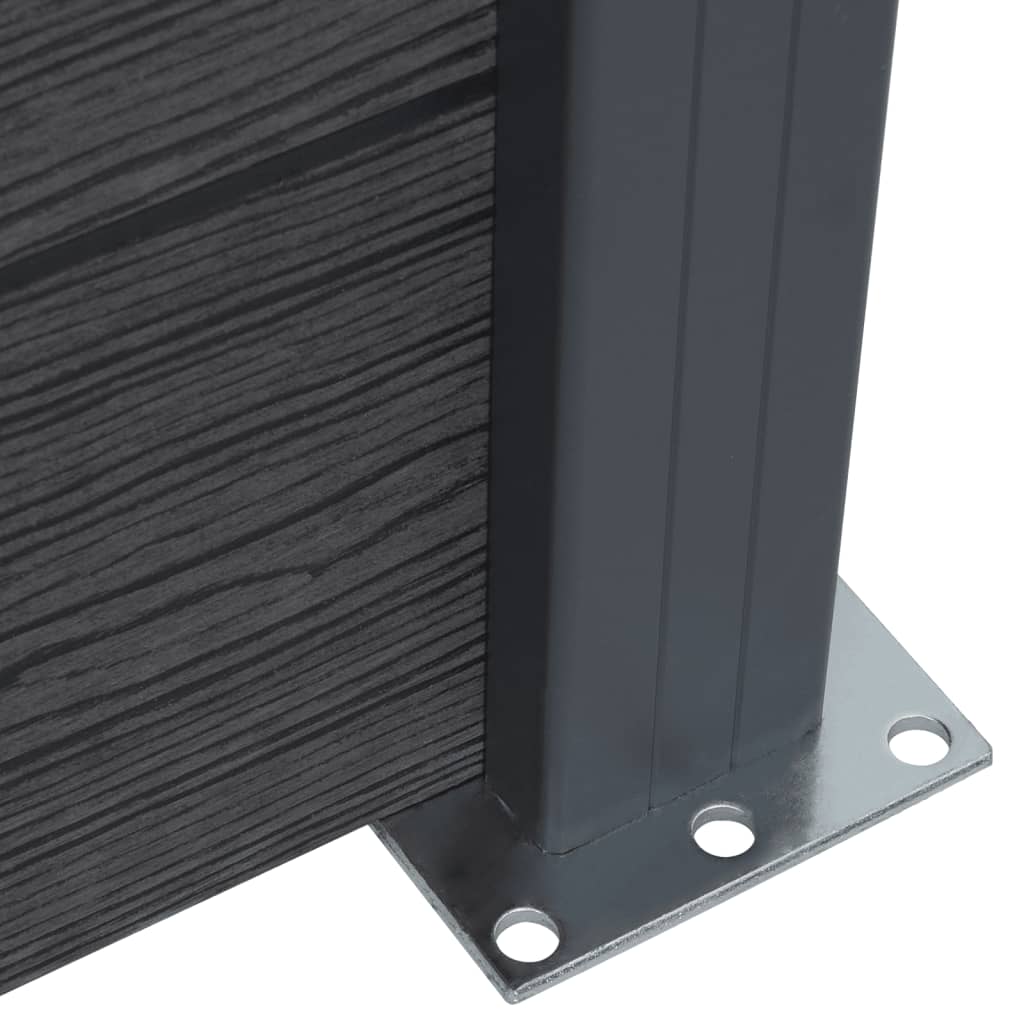 Fence Panel Set Grey 180x186 cm WPC