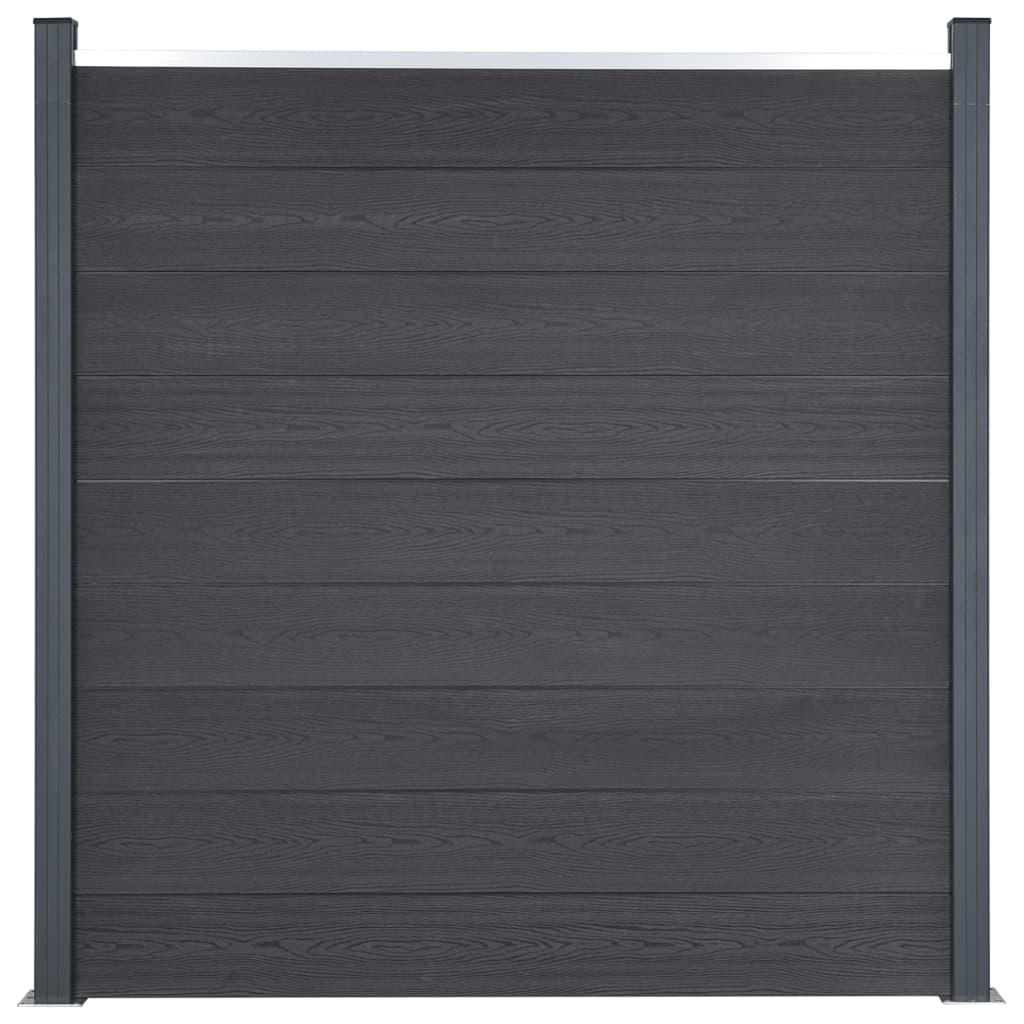 Fence Panel Set Grey 526x186 cm WPC