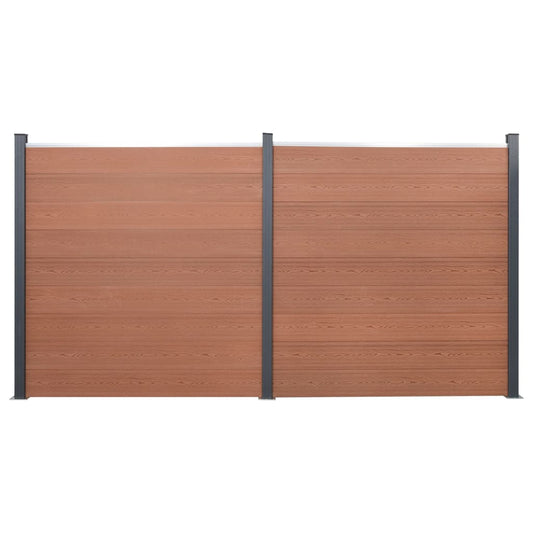 vidaXL Fence Panel Set Brown 353x186 cm WPC
