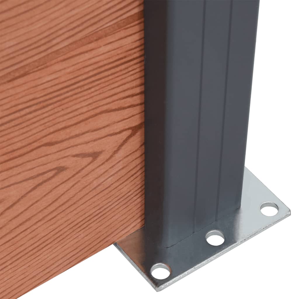 Fence Panel Set Brown 699x186 cm WPC