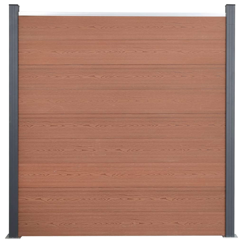 Fence Panel Set Brown 872x186 cm WPC