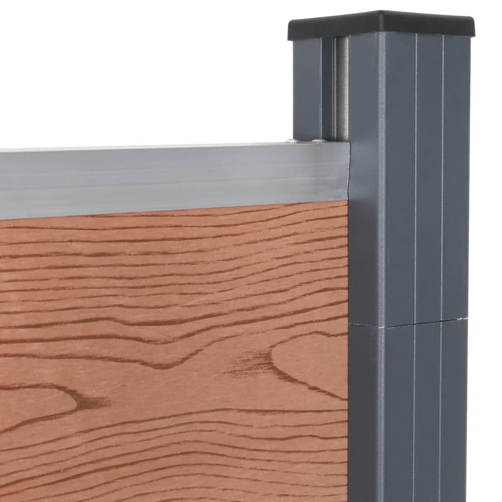 Fence Panel Set Brown 872x186 cm WPC