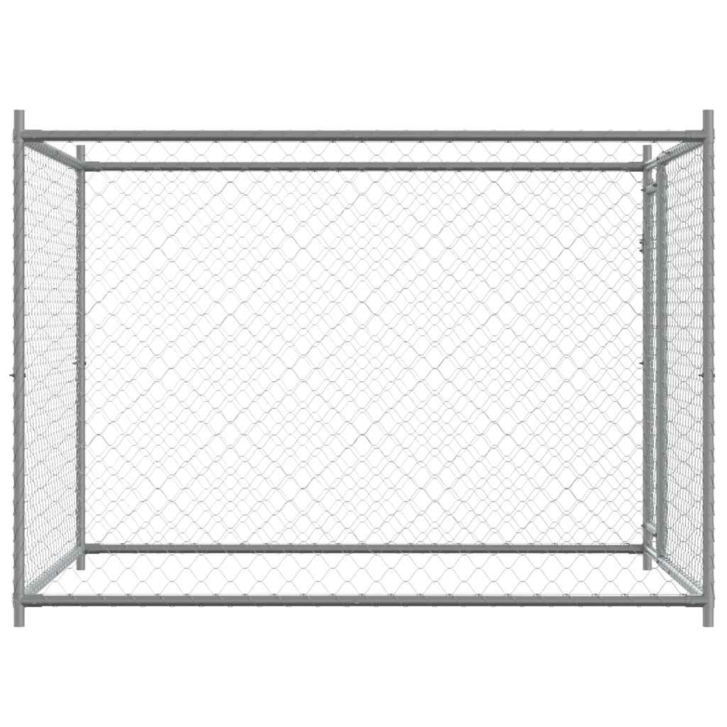 Dog Cage with Door Grey 2x2x1,5 m Galvanised Steel