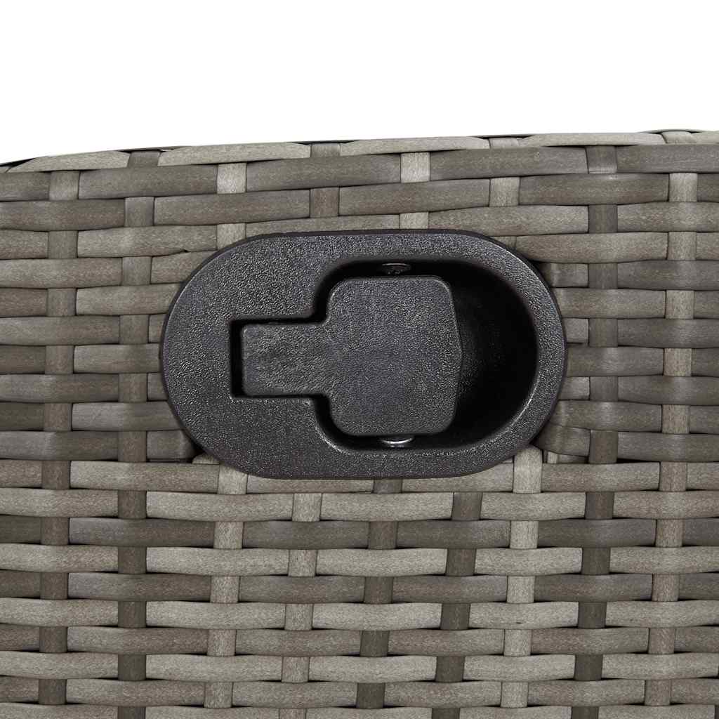 7 Piece Garden Dining Set with Cushions Grey Poly Rattan (US only)