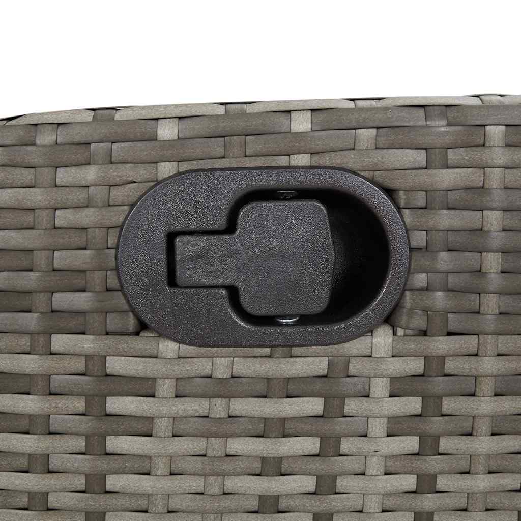 9 Piece Garden Dining Set with Cushions Grey Poly Rattan (US only)