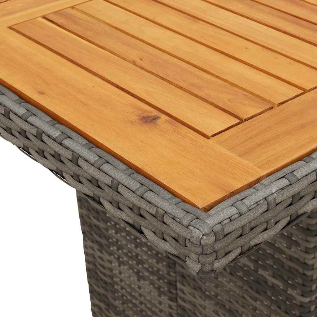 7 Piece Garden Dining Set with Cushions Grey Poly Rattan (US only)