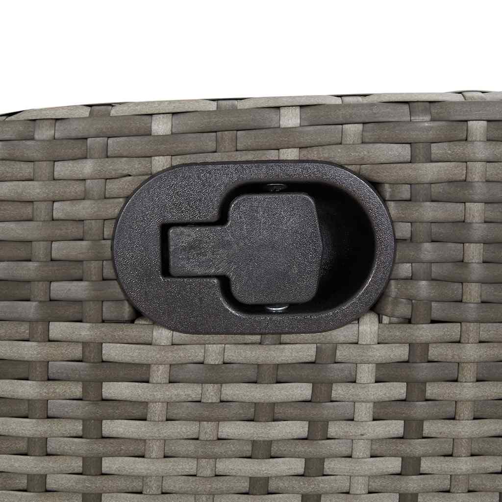 9 Piece Garden Dining Set with Cushions Grey Poly Rattan (US only)
