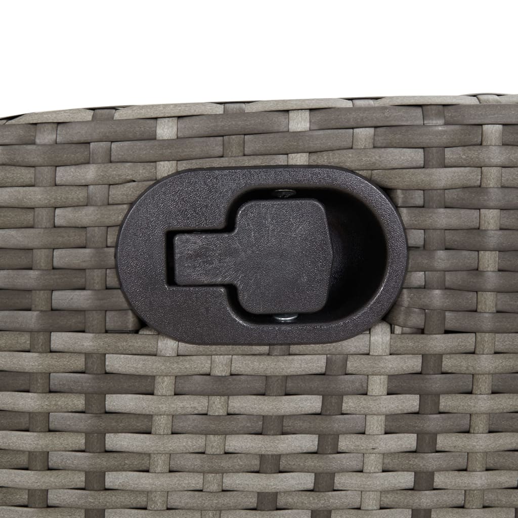 7 Piece Garden Dining Set with Cushions Grey Poly Rattan (US only)