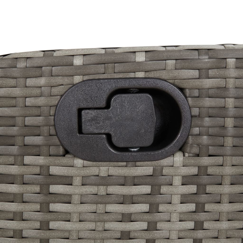 3 Piece Garden Dining Set with Cushions Grey Poly Rattan (US only)