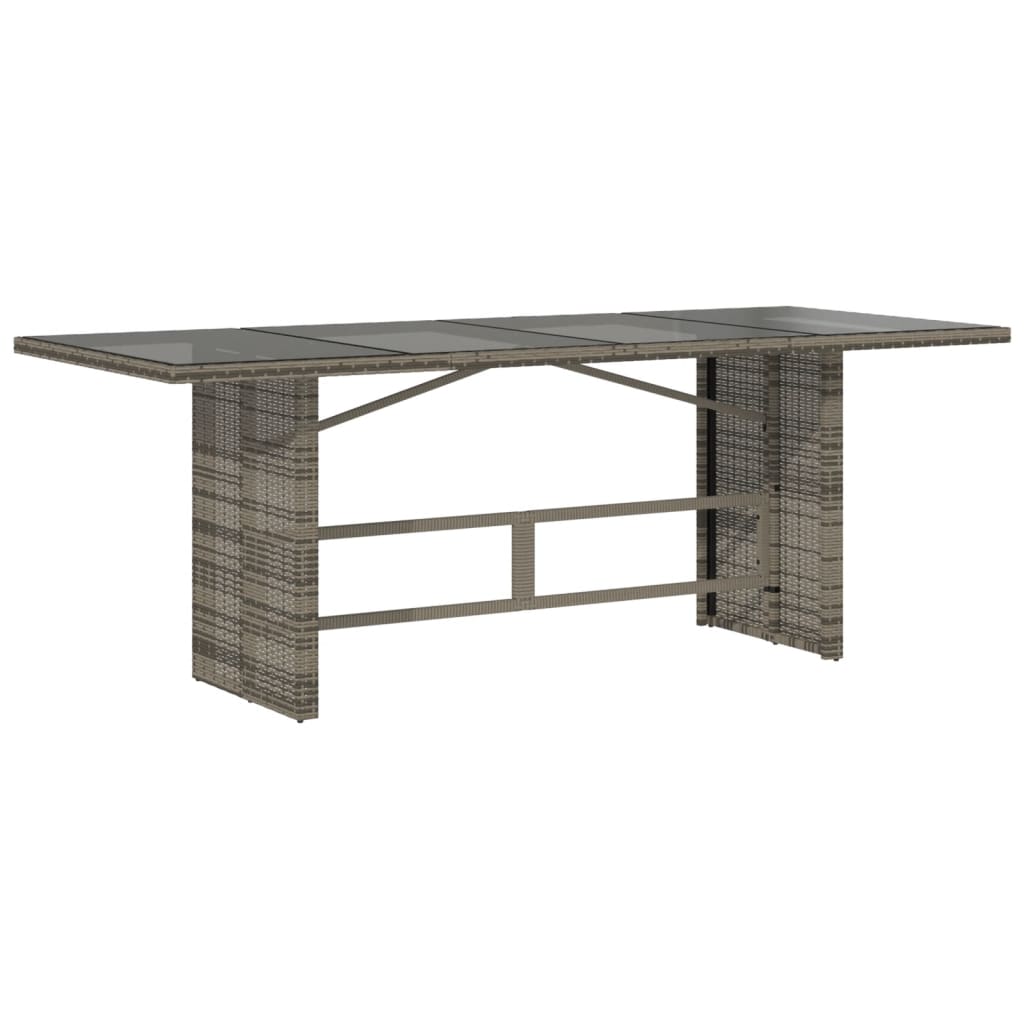 7 Piece Garden Dining Set with Cushions Grey Poly Rattan (US only)