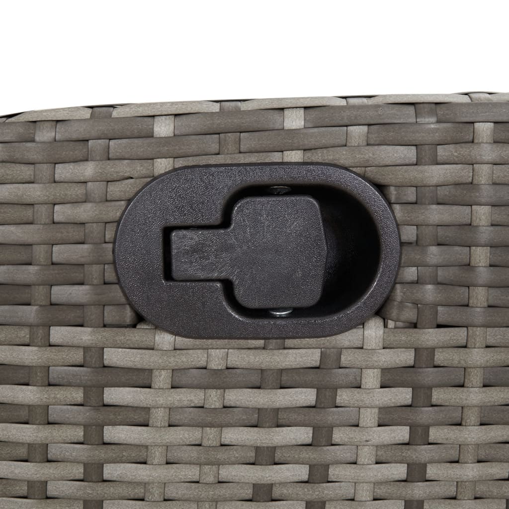 3 Piece Garden Dining Set with Cushions Grey Poly Rattan (US only)