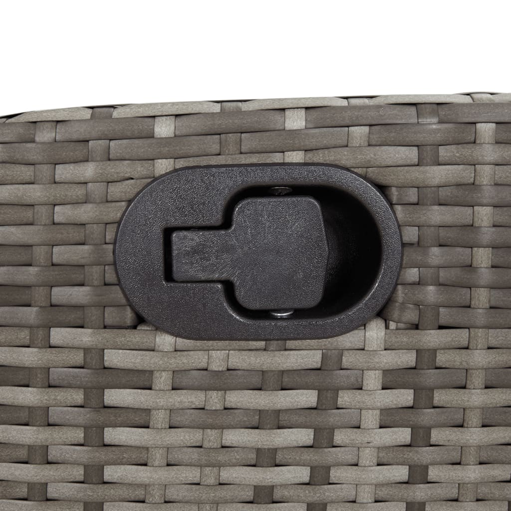 5 Piece Garden Dining Set with Cushions Grey Poly Rattan (US only)
