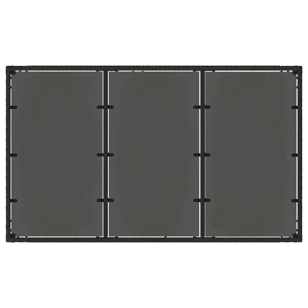 Garden Table with Glass Top Black 150x90x75 cm Poly Rattan
