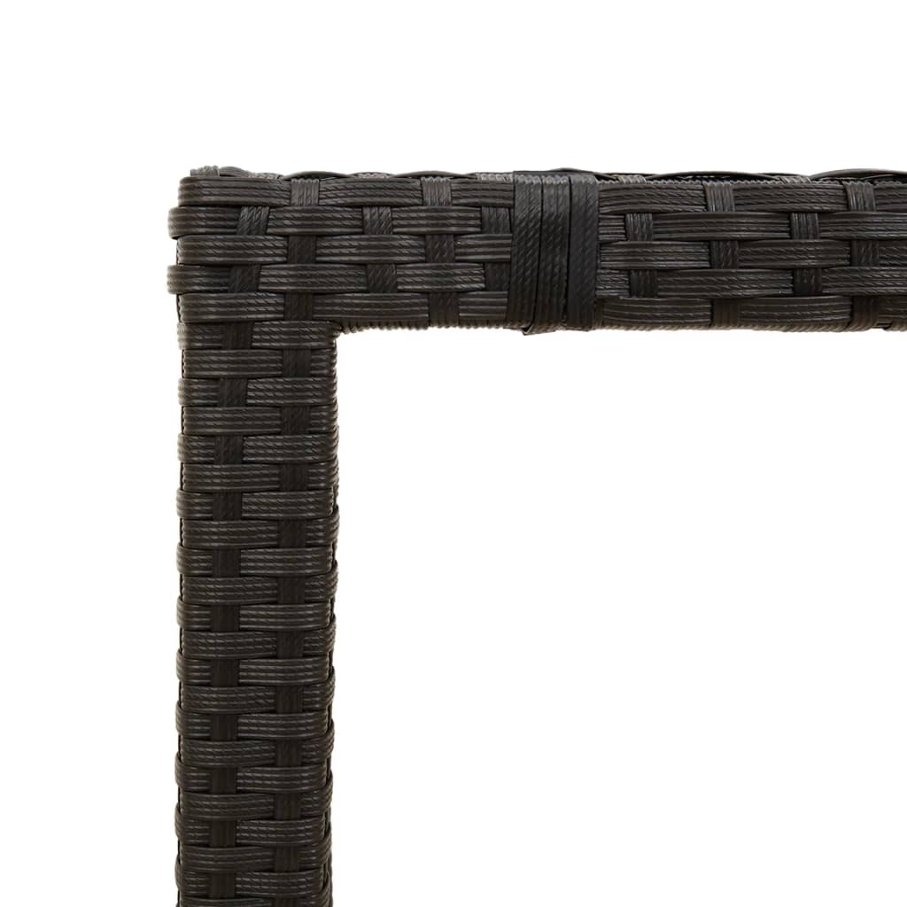 Garden Table | Black | Poly Rattan, Tempered Glass, Powder-Coated Steel