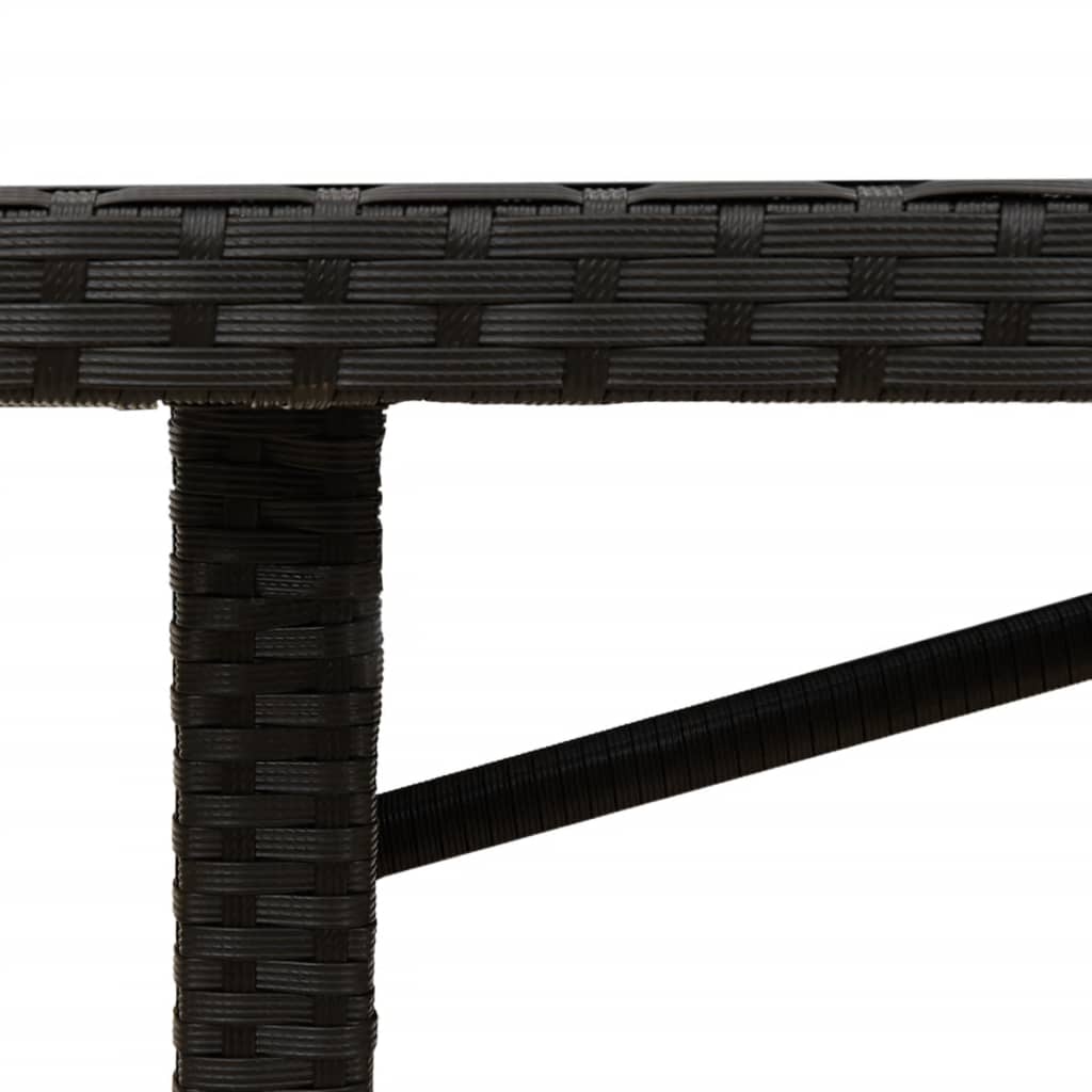 vidaXL Garden Table with Acacia Wood Top Black 190x80x75 cm Poly Rattan