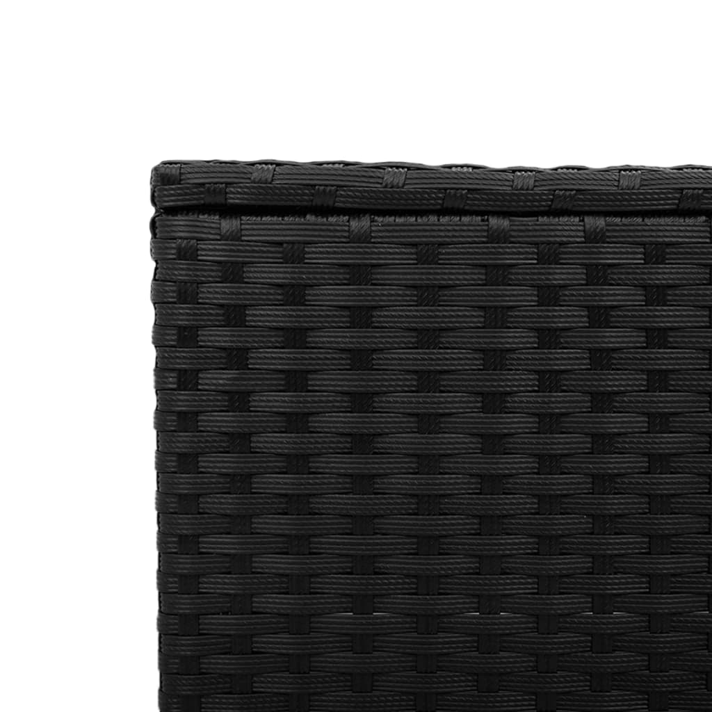 Garden Table | Black | PE Rattan, Powder-Coated Steel, Tempered Glass