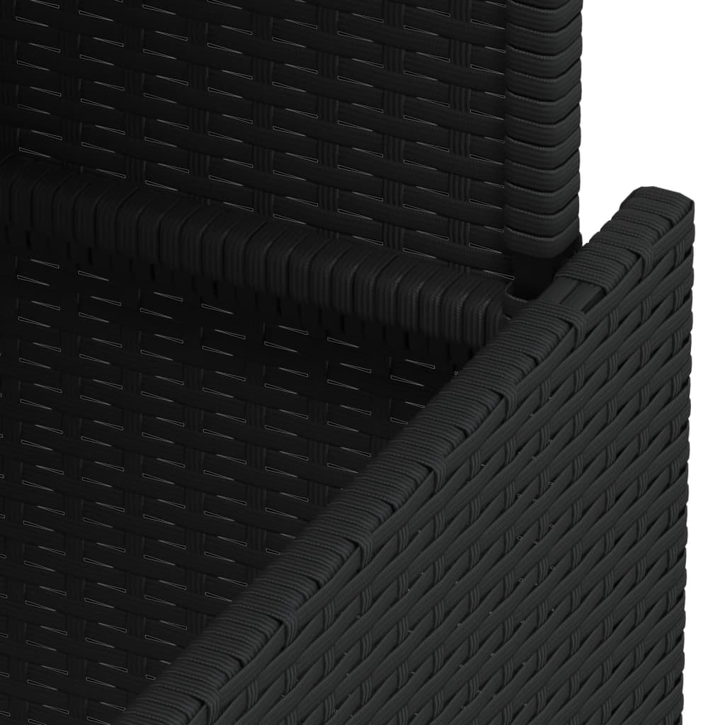 Garden Table with Glass Top Black 100x55x73 cm Poly Rattan