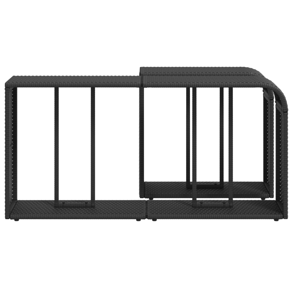 Storage Shelf | Black | PE rattan, powder-coated steel | 112 x 27 x 55 cm