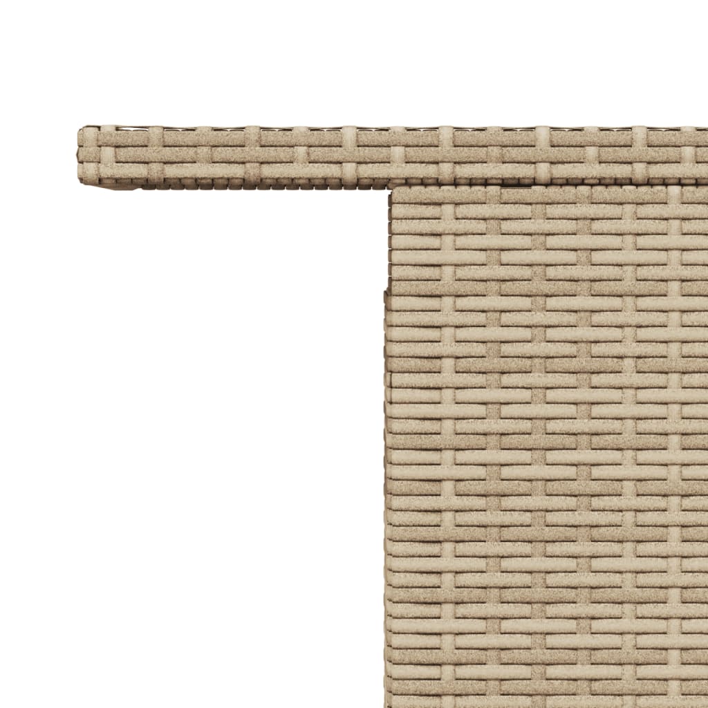 vidaXL Garden Table Beige 100x55x73 cm Poly Rattan and Acacia Wood