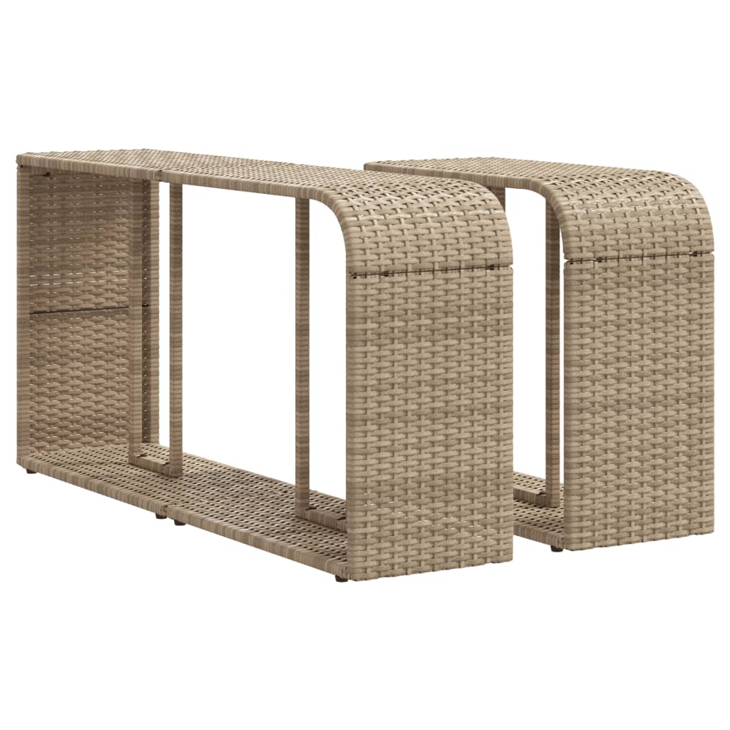 vidaXL Storage Shelves 2 pcs Beige Poly Rattan