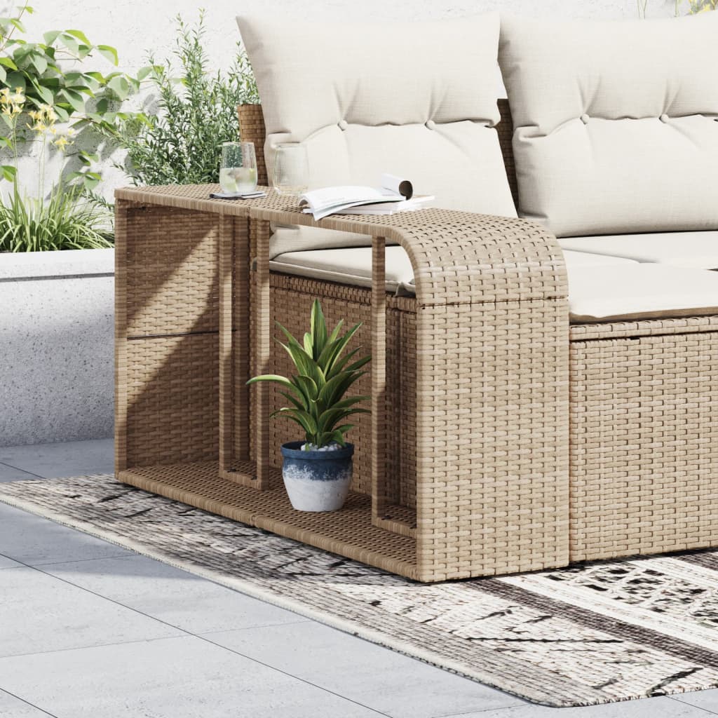 vidaXL Storage Shelves 2 pcs Beige Poly Rattan