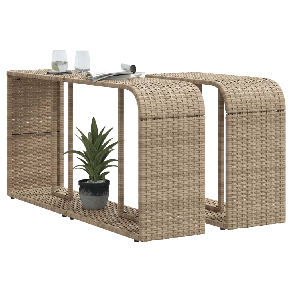 vidaXL Storage Shelves 2 pcs Beige Poly Rattan