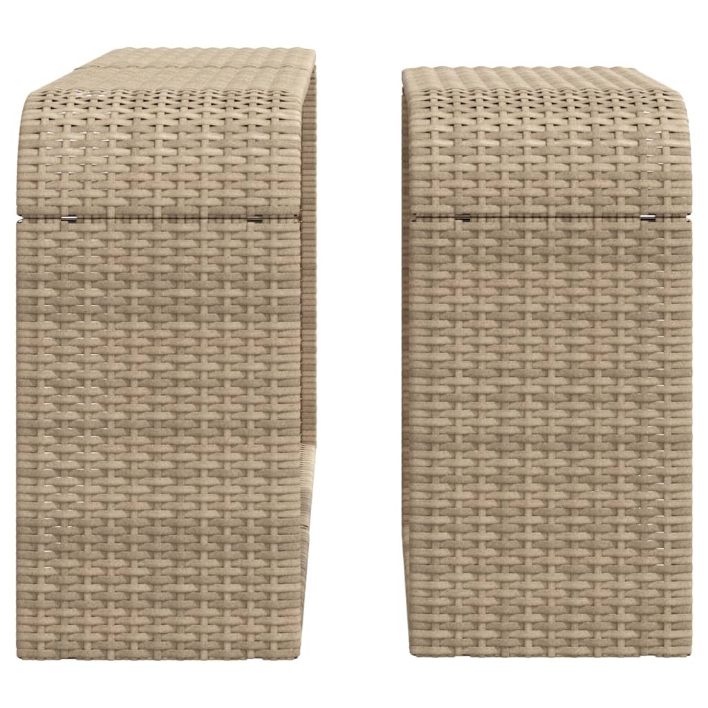 vidaXL Storage Shelves 2 pcs Beige Poly Rattan