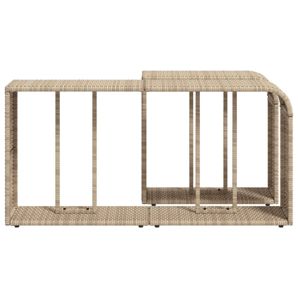 vidaXL Storage Shelves 2 pcs Beige Poly Rattan