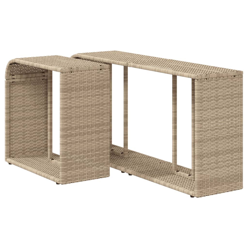 vidaXL Storage Shelves 2 pcs Beige Poly Rattan