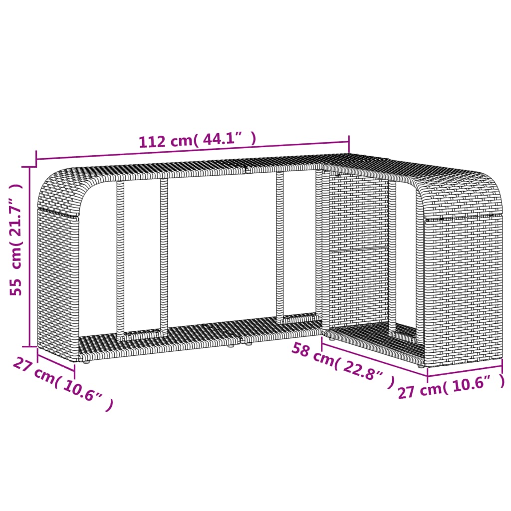 vidaXL Storage Shelves 2 pcs Beige Poly Rattan