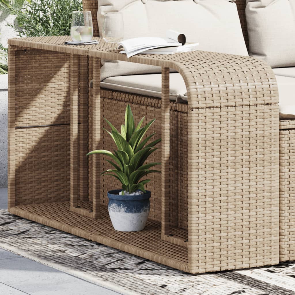 vidaXL Storage Shelves 2 pcs Beige Poly Rattan