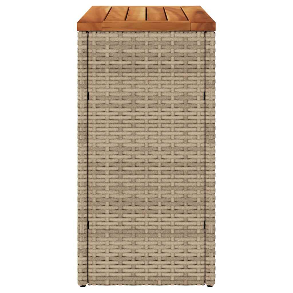 Garden Side Table with Wooden Top Beige 58x27.5x55 cm