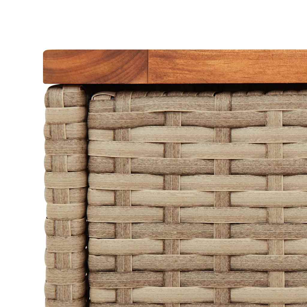 Garden Side Table with Wooden Top Beige 58x27.5x55 cm