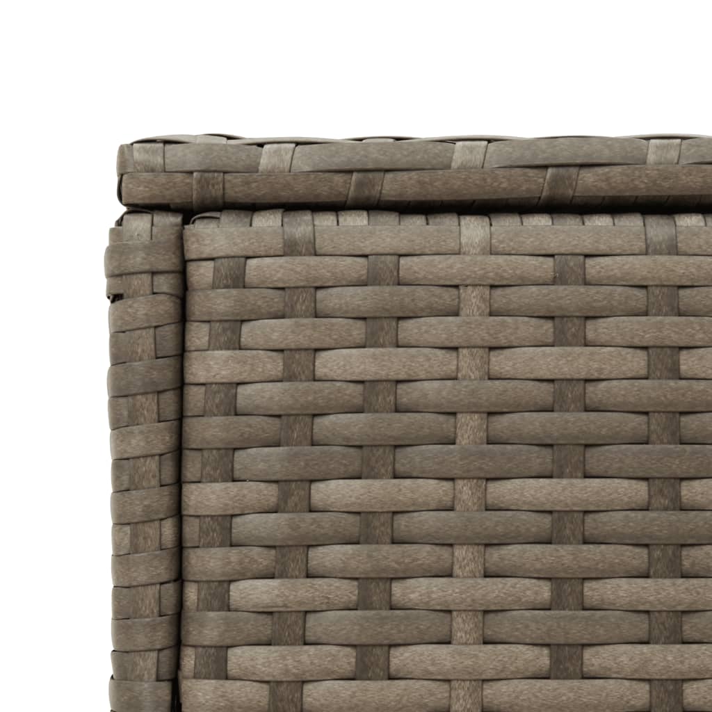 Garden Side Table with Glass Top Grey 58x27,5x55 cm Poly Rattan