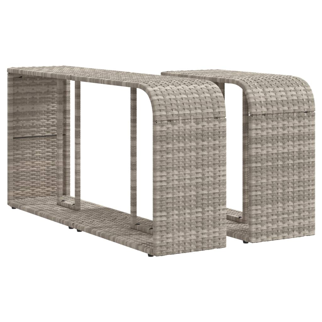 vidaXL Storage Shelves 2 pcs Light Grey Poly Rattan